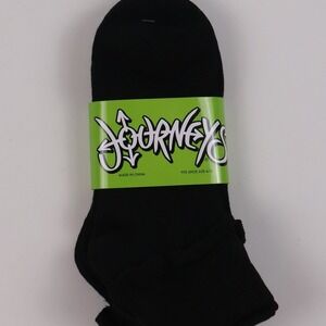 Journeys Socks Scallop Edge Cuff Anklet Black Solid Size 4-10 NWT